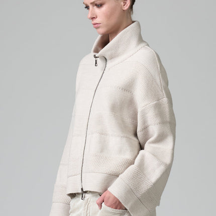 Transit CFDTRB14490 knit zip jacket beige