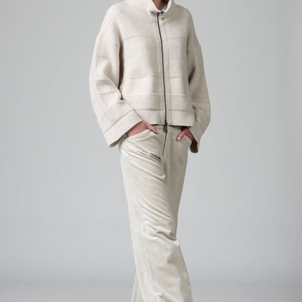 Transit CFDTRB14490 knit zip jacket beige