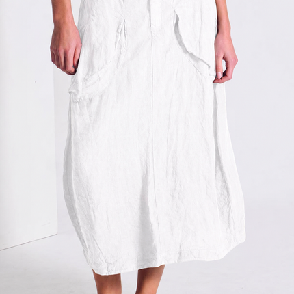 Transit D1303 Skirt with pockets in white linen