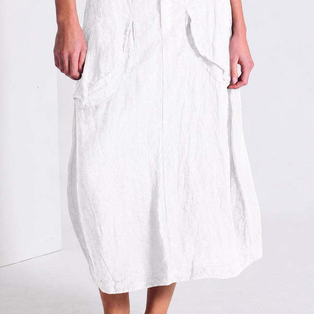 Transit D1303 Skirt with pockets in white linen