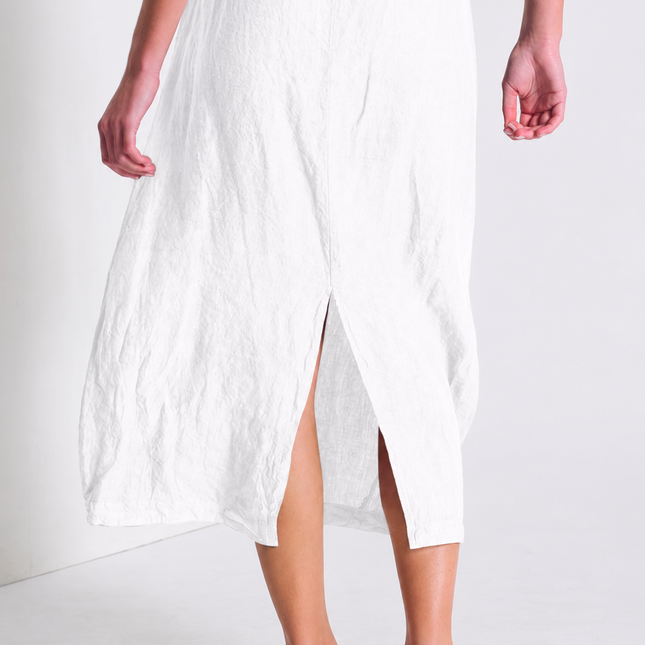 Transit D1303 Skirt with pockets in white linen