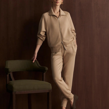Varley - Tyde Zip Through Sweat - Beige