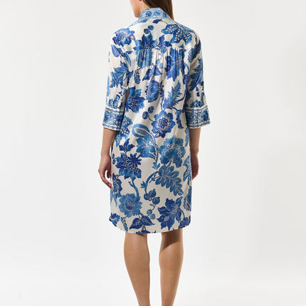 Dea Kudibal Kamilles blue print dress shirt/tunic style