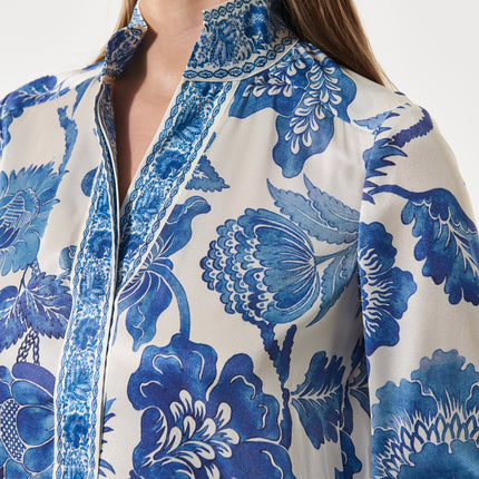 Dea Kudibal Kamilles blue print dress shirt/tunic style
