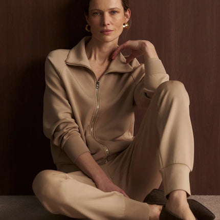 Varley - Tyde Zip Through Sweat - Beige