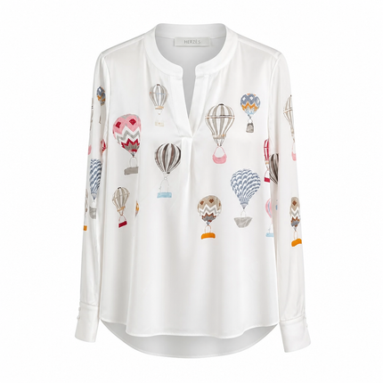Herzens Silk Tunic – Grey Pink Multi