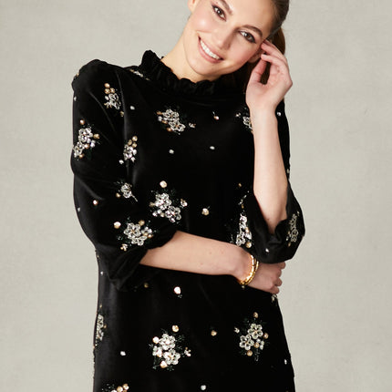 Fee G Astrid velvet beaded dress