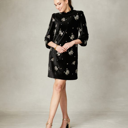 Fee G Astrid velvet beaded dress