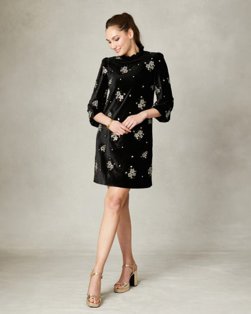 Fee G Astrid velvet beaded dress