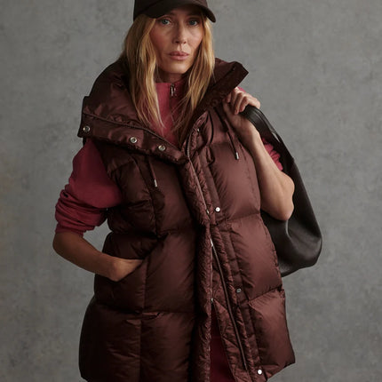 Varley Down Puffer Gilet – Metallic Dark Mahogany