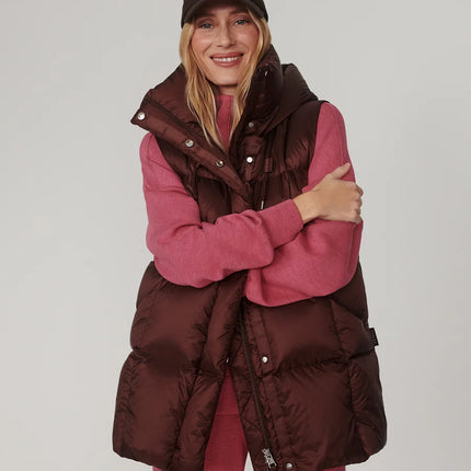 Varley Down Puffer Gilet – Metallic Dark Mahogany