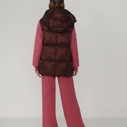 Varley Down Puffer Gilet – Metallic Dark Mahogany