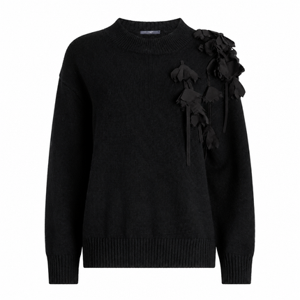 High Knit Flower Knit - Black