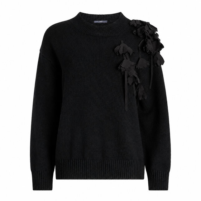 High Knit Flower Knit - Black