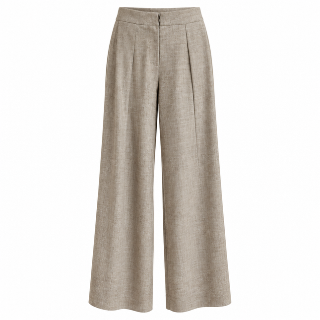 MeiMeiJ Classic Wide Trousers - Tan