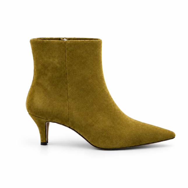Lola Cruz Suede Ankle Boot - Olive