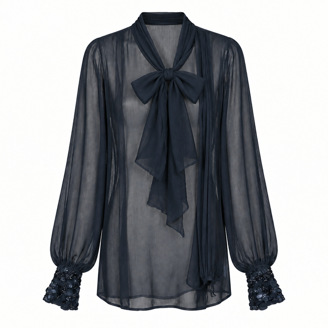 iBlues Arlette Tie Shirt - Black