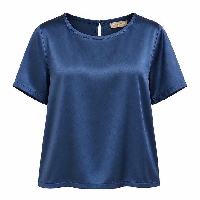 Purotatto Short Sleeves Blouse – Navy