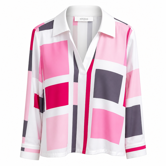 Herzens Silk Shirt – Pink Multi