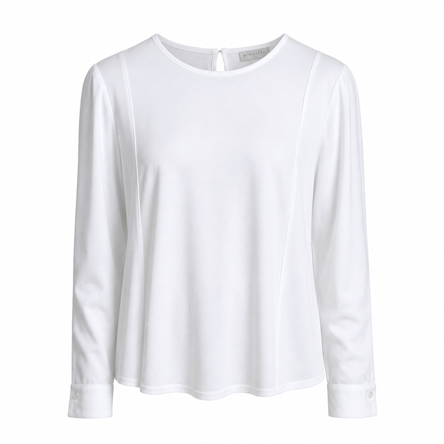 Purotatto Blouse With Silk Sleeves – Latte