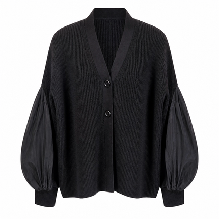 MeiMeiJ Taffeta Cardi - Black