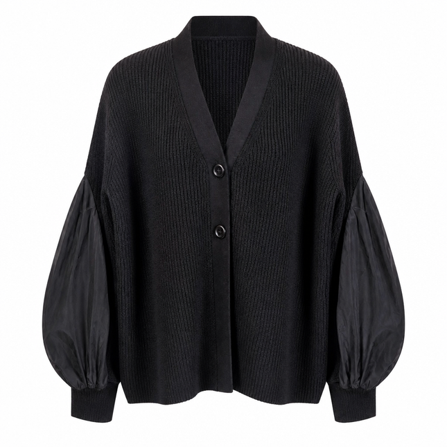 MeiMeiJ Taffeta Cardi - Black
