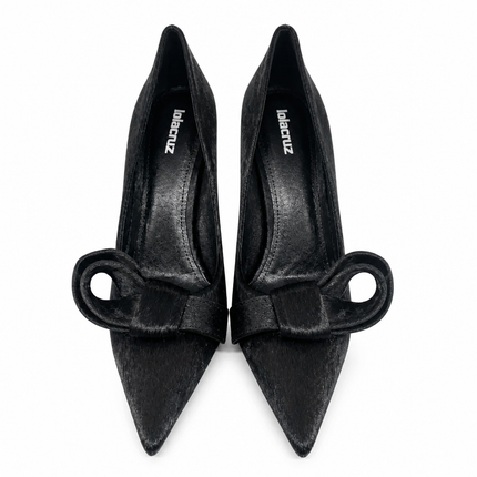 Lola Cruz Pony Skin Heel - Black