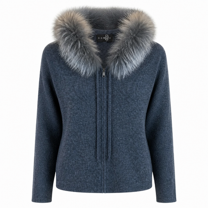 Dom Goor Fur Trim Hoodie - Grey