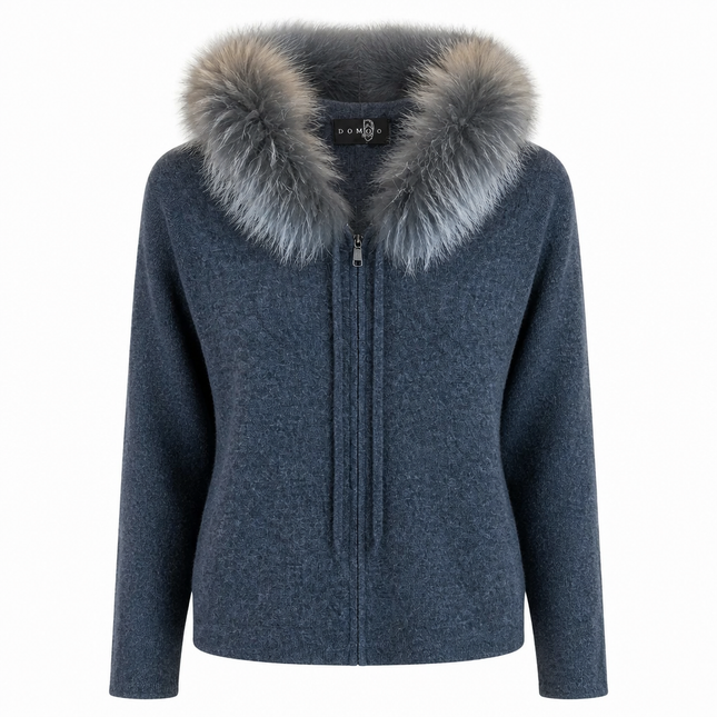 Dom Goor Fur Trim Hoodie - Grey