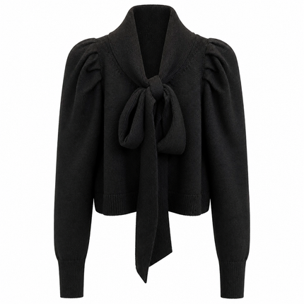 Psophia Bow Cardigan - Black