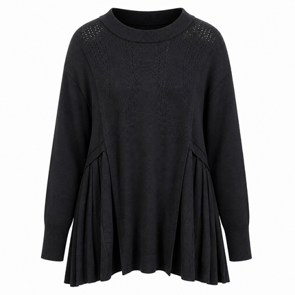 High Pleated Knit - Black