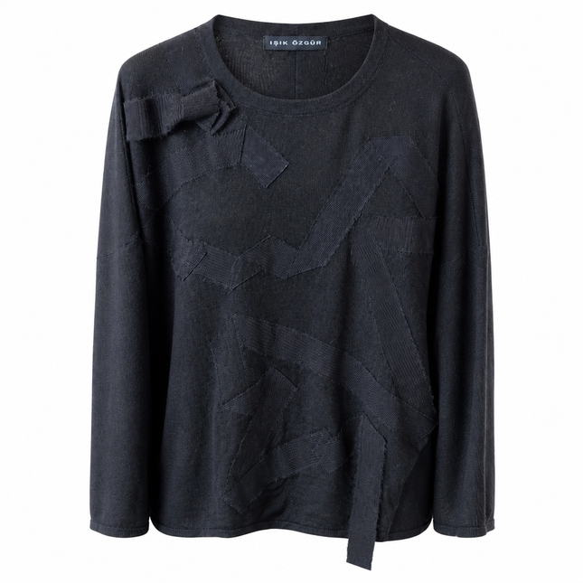 Isik Ozgur Ribbon Knit - Black