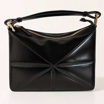 Abro Triangle Cross Body - Black/Gold Zip