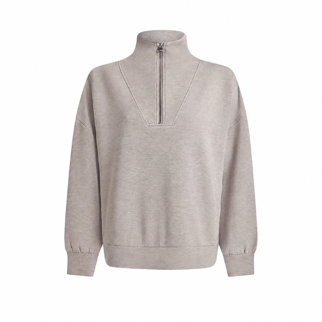Varley Hawley Half Zip Sweat – Taupe Marl