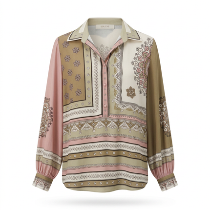Herzens Silk Shirt – Moss Blush