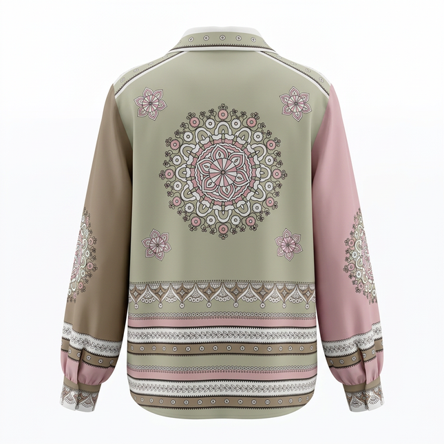 Herzens Silk Shirt – Moss Blush