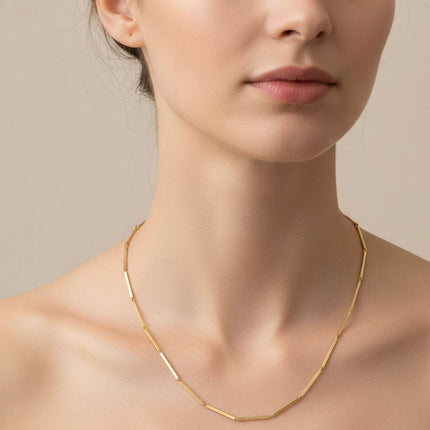 Mary K Flat link bar necklace