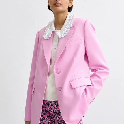 Essentiel Antwerp Jazer long line blazer Pink