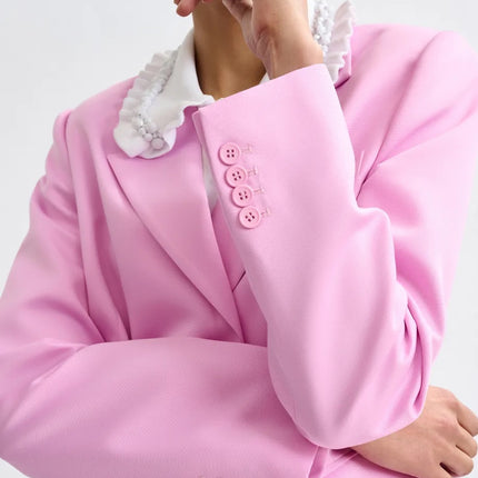 Essentiel Antwerp Jazer long line blazer Pink