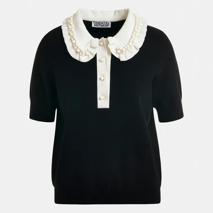 Essentiel Antwerp Beaded collar knit top