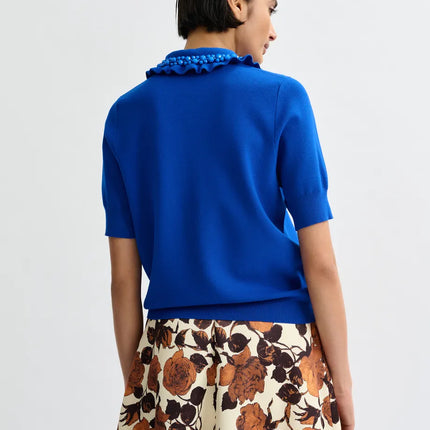 Essentiel Antwerp Beaded collar knit top