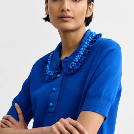 Essentiel Antwerp Beaded collar knit top