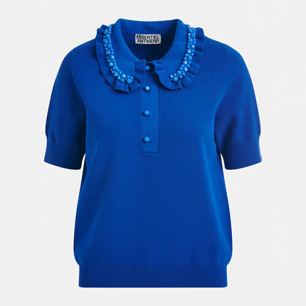 Essentiel Antwerp Beaded collar knit top