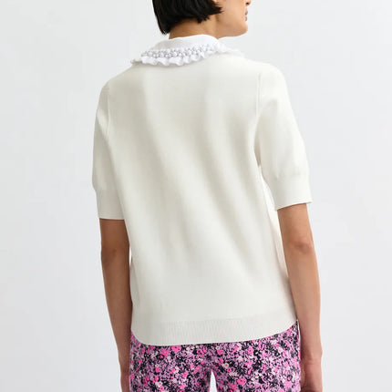 Essentiel Antwerp Beaded collar knit top