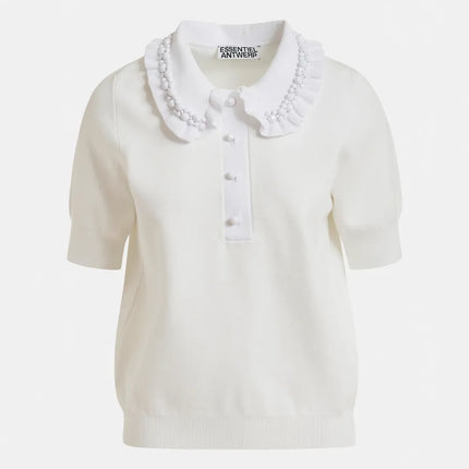 Essentiel Antwerp Beaded collar knit top