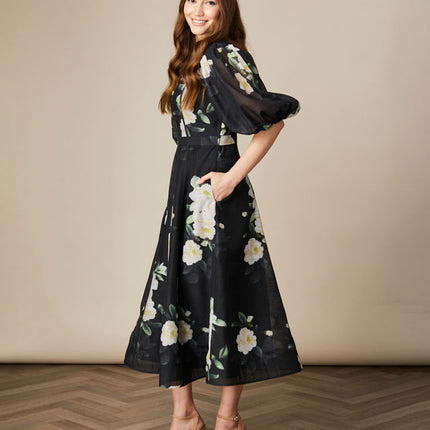 Fee G Kate puff / pleated sleeved dress