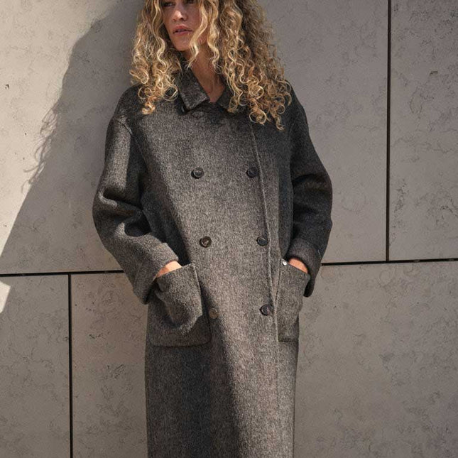 Mos Mosh Lucca Barkley wool herringbone coat grey