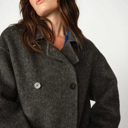Mos Mosh Lucca Barkley wool herringbone coat grey