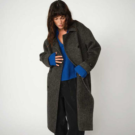 Mos Mosh Lucca Barkley wool herringbone coat grey