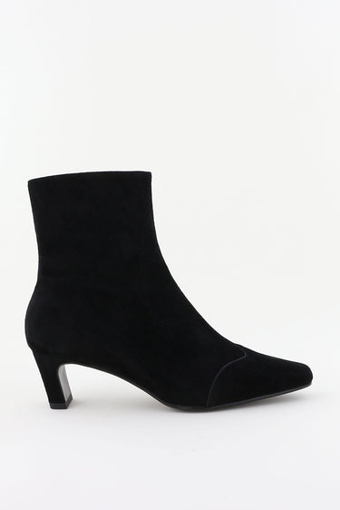 Lola Cruz 029T30BK square heel suede ankle boot black